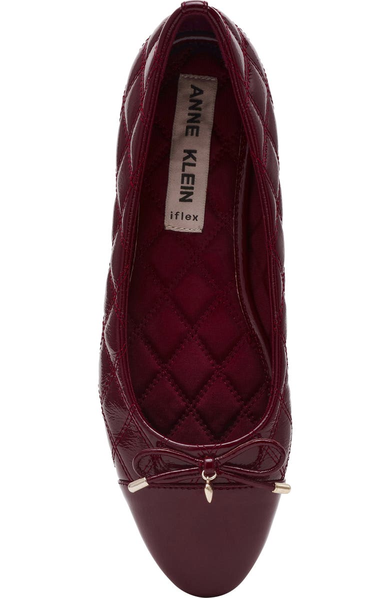 Anne Klein Luci Cap Toe Ballet Flat, Alternate, color, Bordeaux