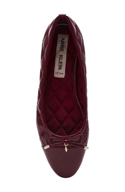 Anne Klein Luci Cap Toe Ballet Flat In Burgundy