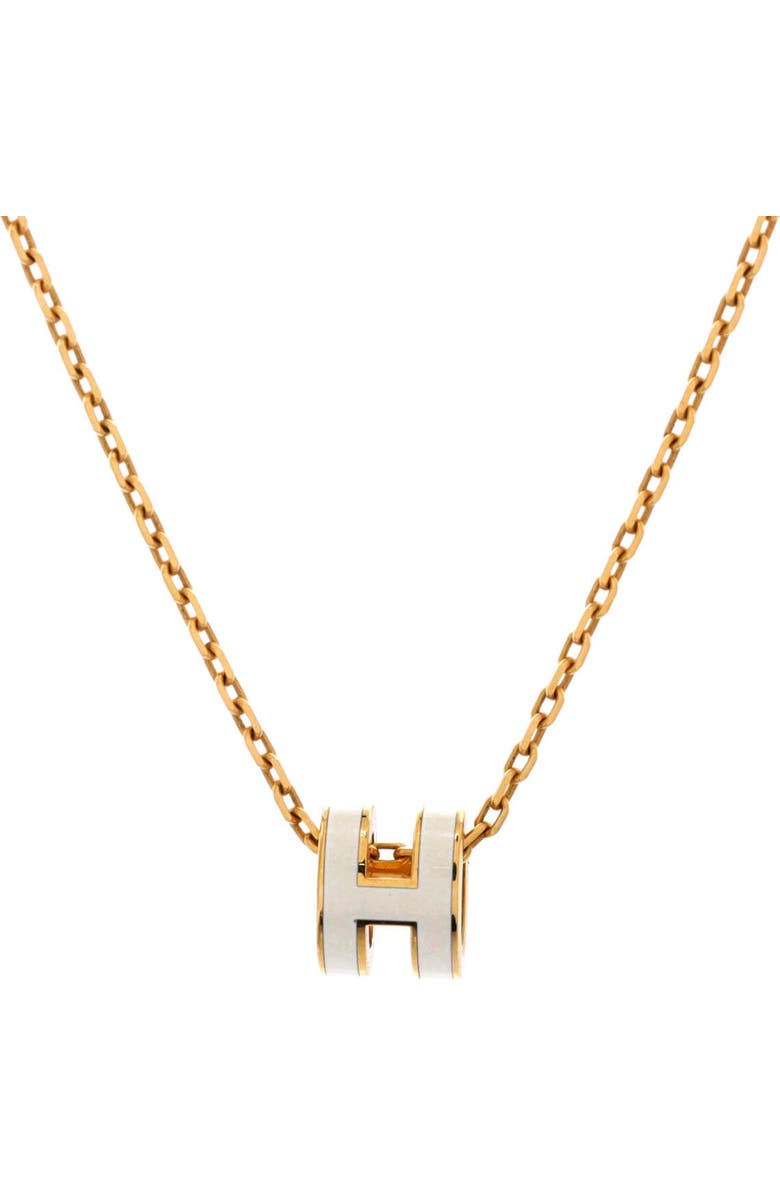 Pre-Owned Hermes Pop H Pendant Chain Necklace Metal and Enamel Mini, Main, color, Neutral
