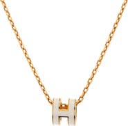 Pre-Owned Hermes Pop H Pendant Chain Necklace Metal and Enamel Mini