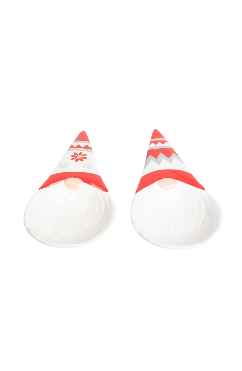 Transpac Ceramic Christmas Gnome Spoon Resin Set of 2 Home Decorations, Alternate, color, White