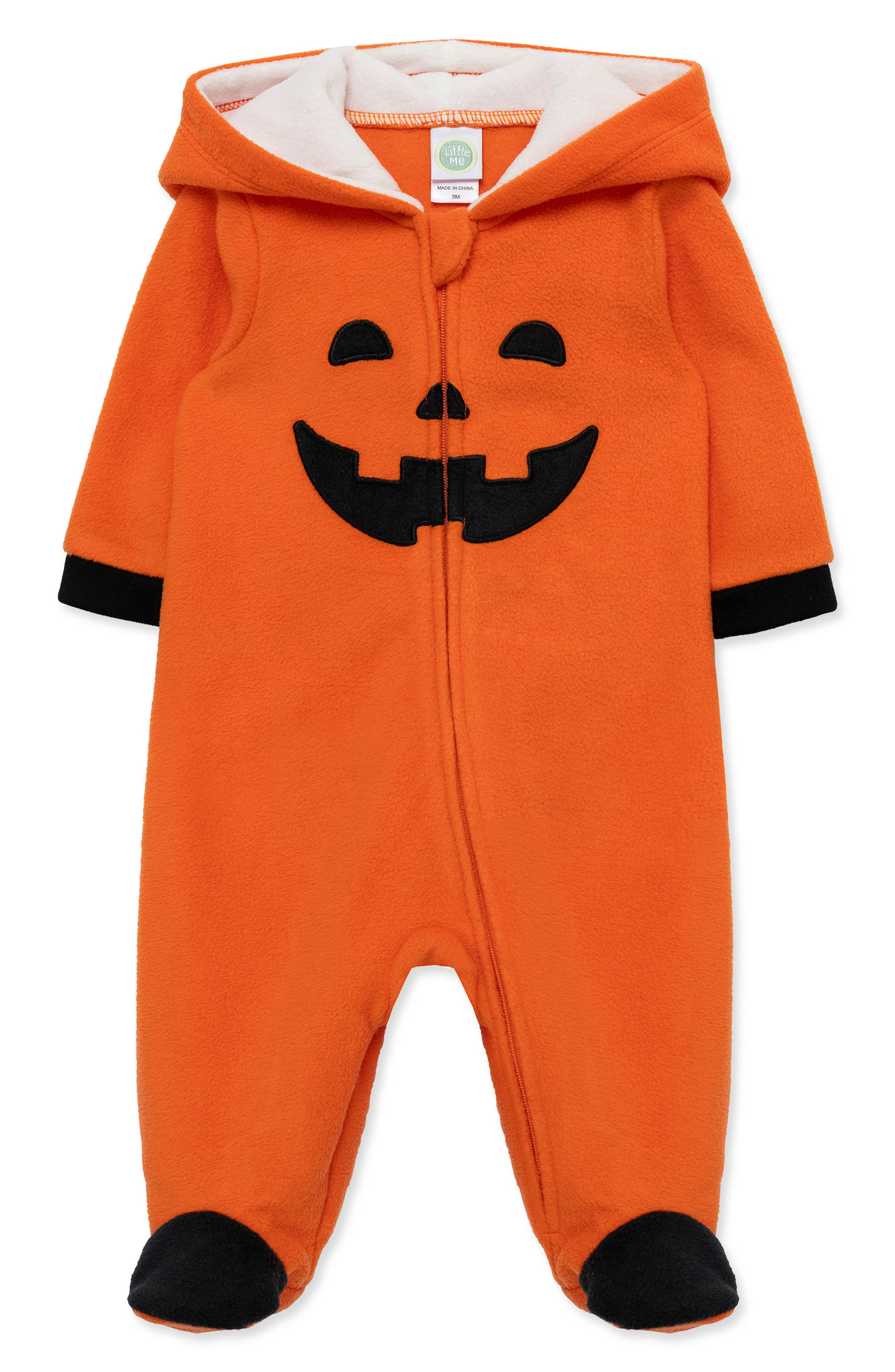 Kids' Pumpkin Fleece Footie