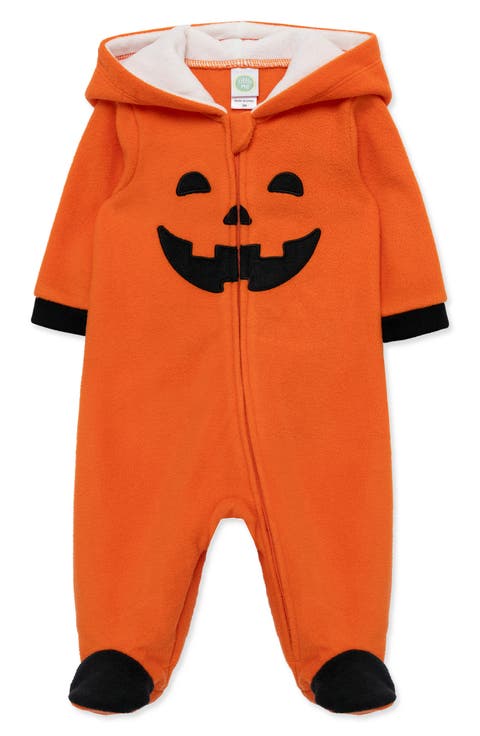 Kids' Pumpkin Fleece Footie