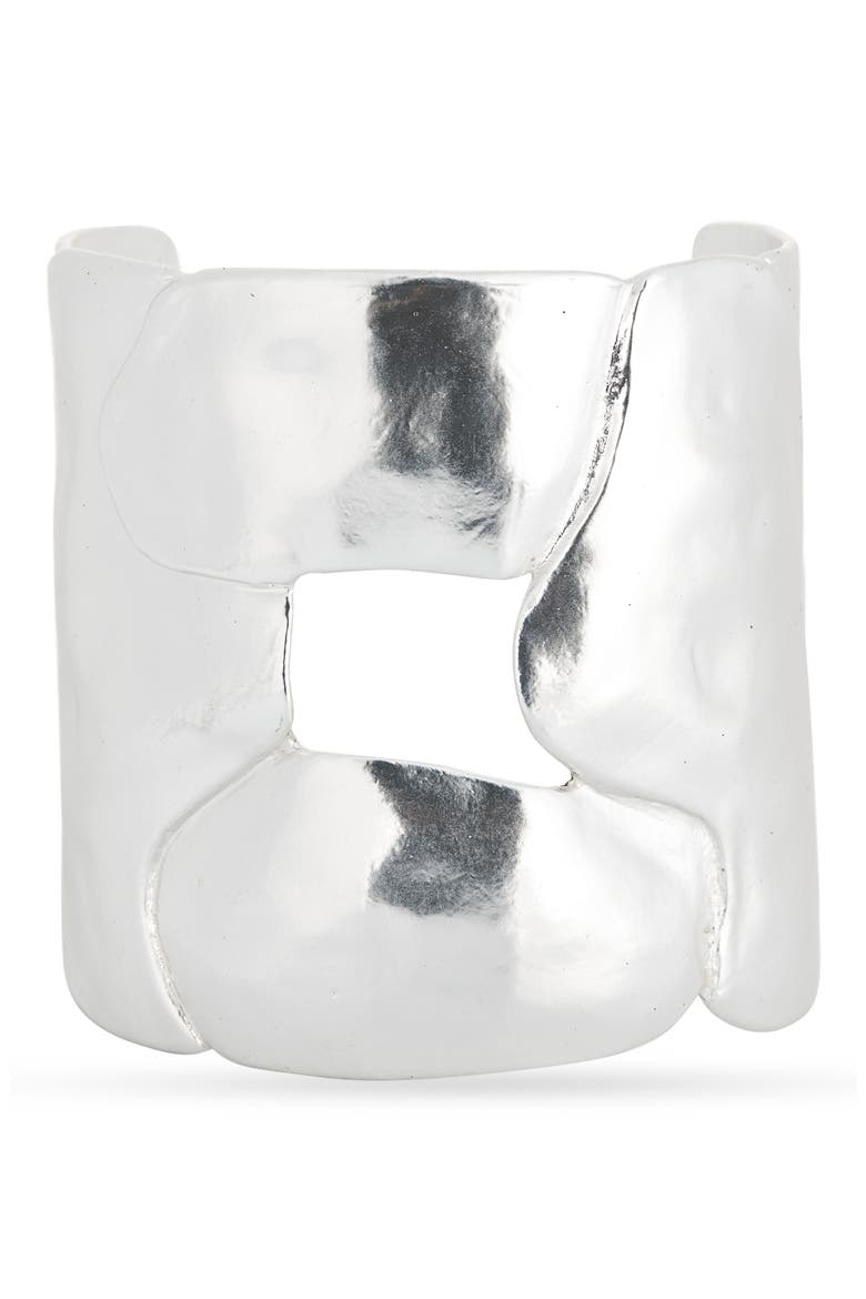 Cutout Cuff Bracelet, Main, color, SILVER