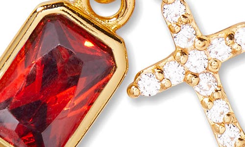 Brook & York Brook And York Josephine Cross & Birthday Pendant Necklace In Gold January