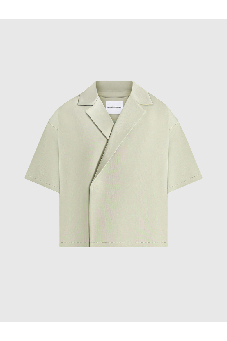Abel Boxy Tailored Double Breasted Shirt, Alternate, color, Sage