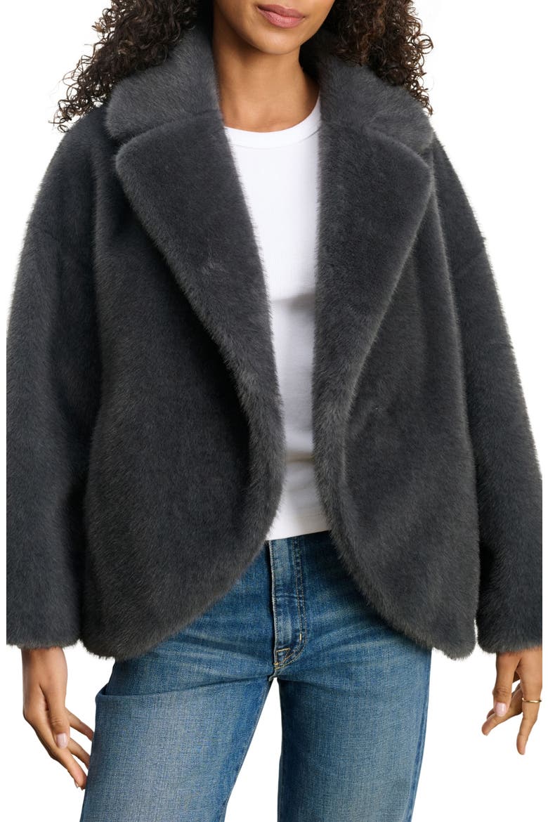 Carolyn Faux Fur Jacket, Main, color, SLATE GY