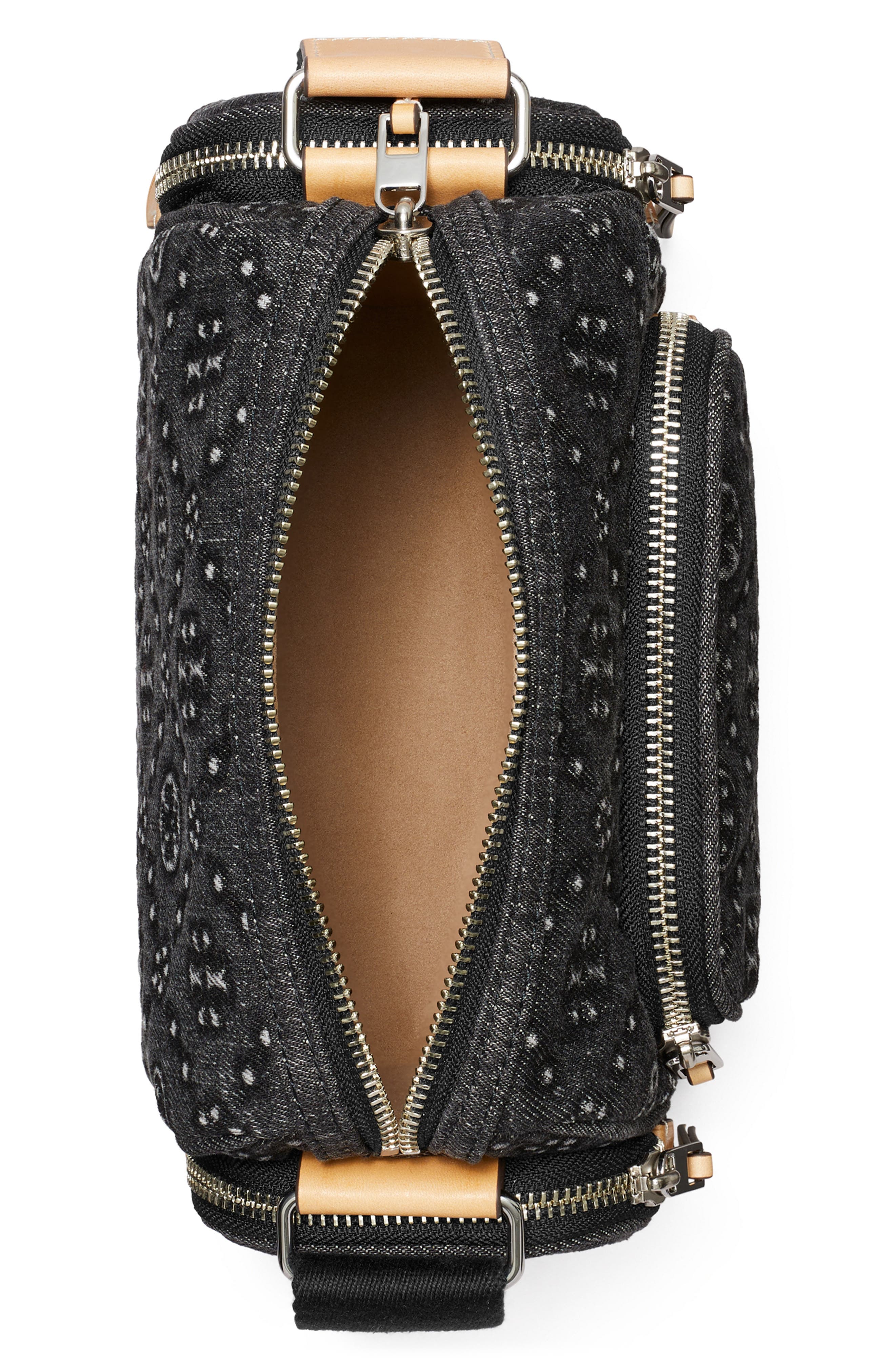 Tory Burch T Monogram Denim Pocket Crossbody Bag, Alternate, color, Black