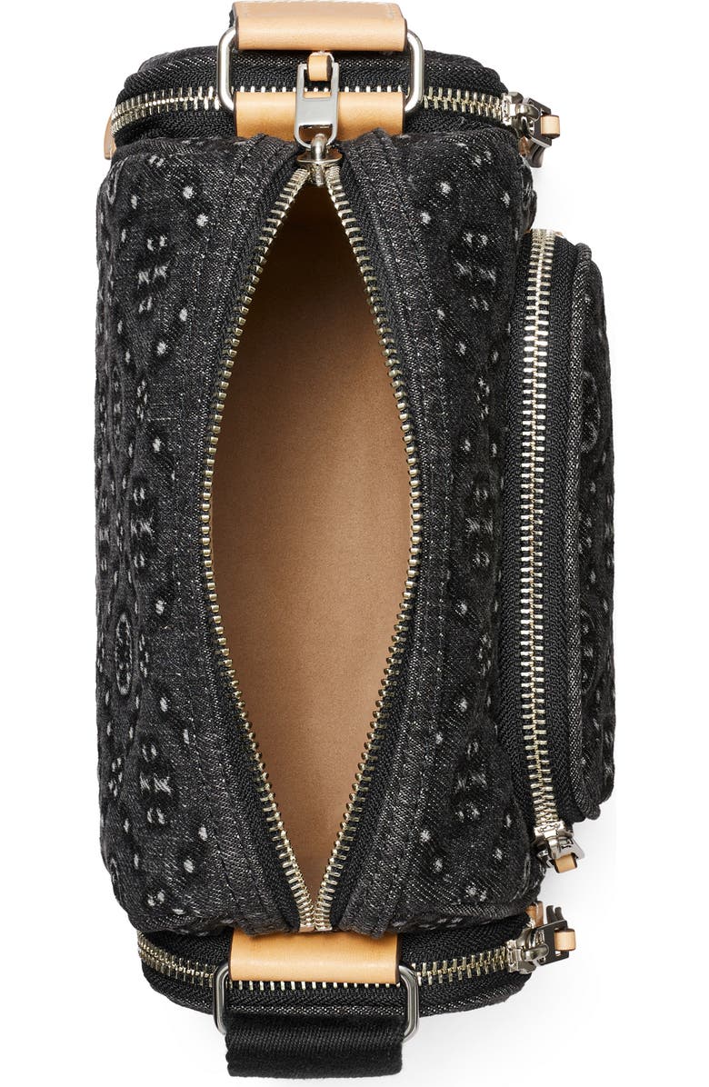 Tory Burch T Monogram Denim Pocket Crossbody Bag, Alternate, color, Black