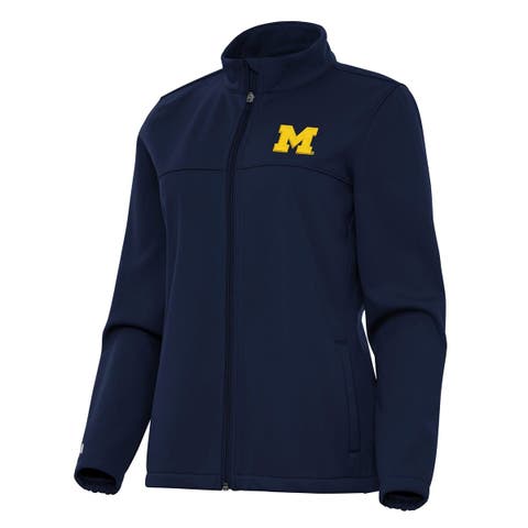Women's Antigua Navy Michigan Wolverines Links 2 Full-Zip Golf Jacket