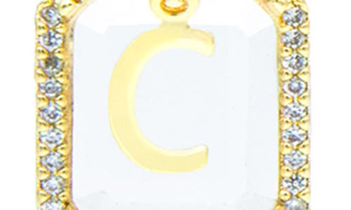 La Meno Crystal Letter Square Pendant Necklace