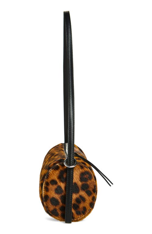 Reformation Simona Suede Cylinder Shoulder Bag In Leopard Calfhair