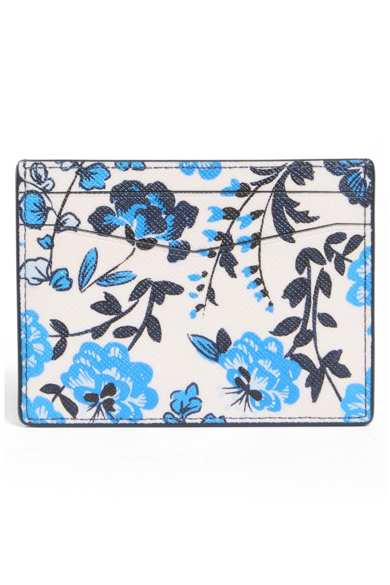 staci vase floral leather card case, Alternate, color, BLUE MULTICOLOR