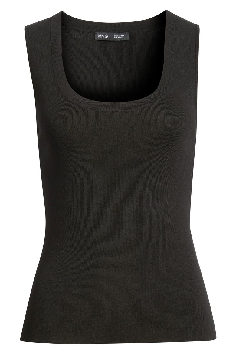Sleeveless Rib Top, Alternate, color, BLACK