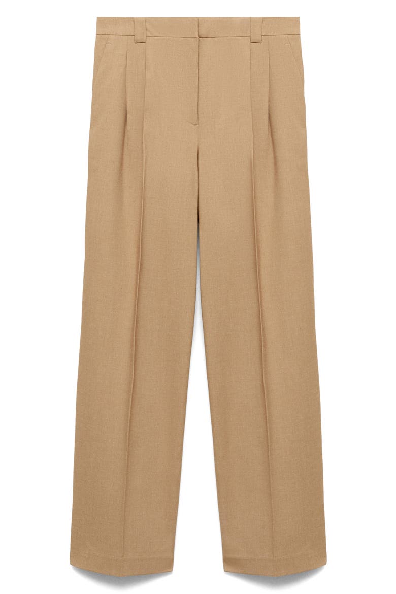 Pleated Straight Leg Pants, Alternate, color, BEIGE