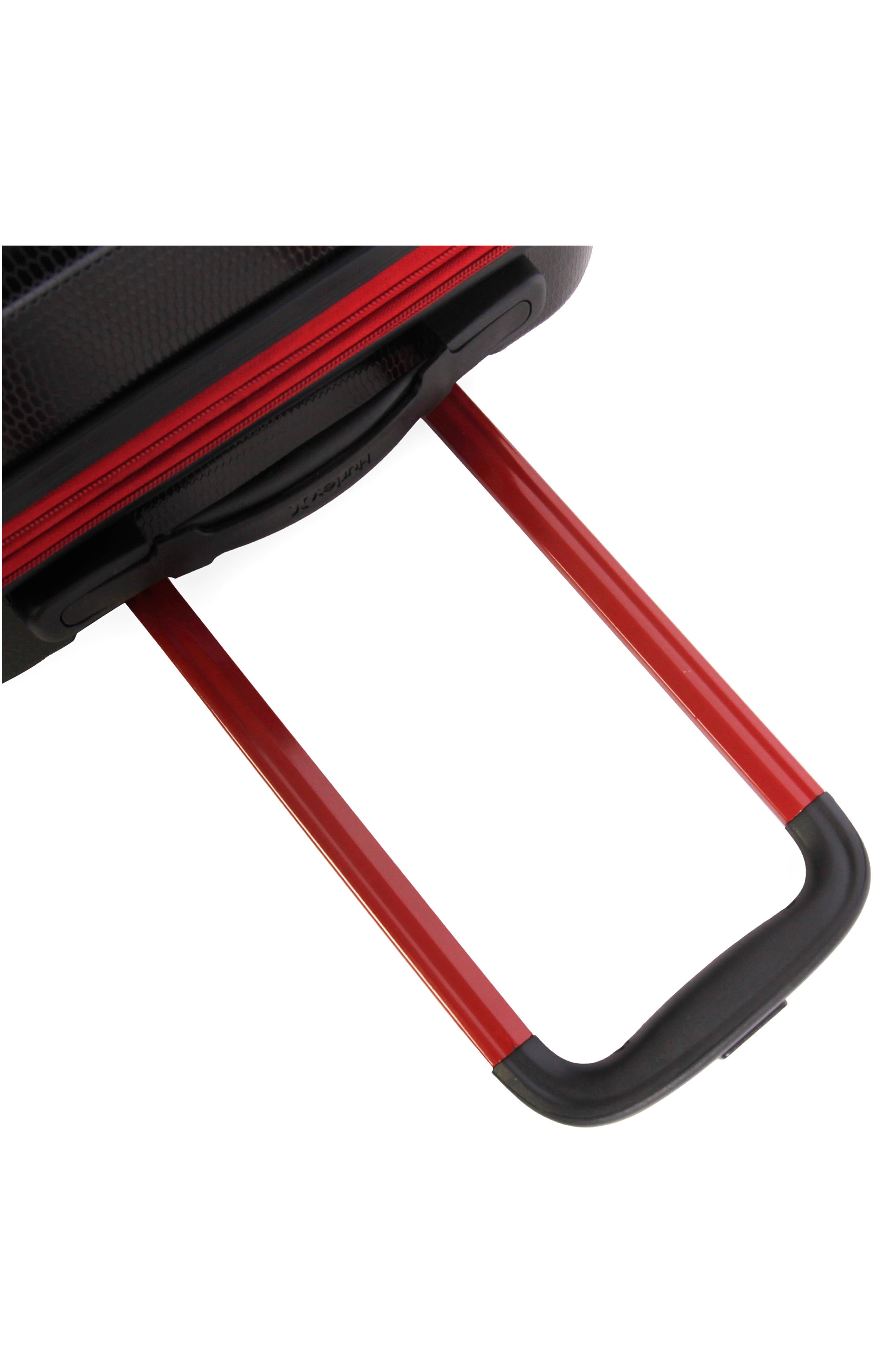 Hurley Looper 21" Hardshell Spinner Suitcase, Alternate, color, Black/ Red