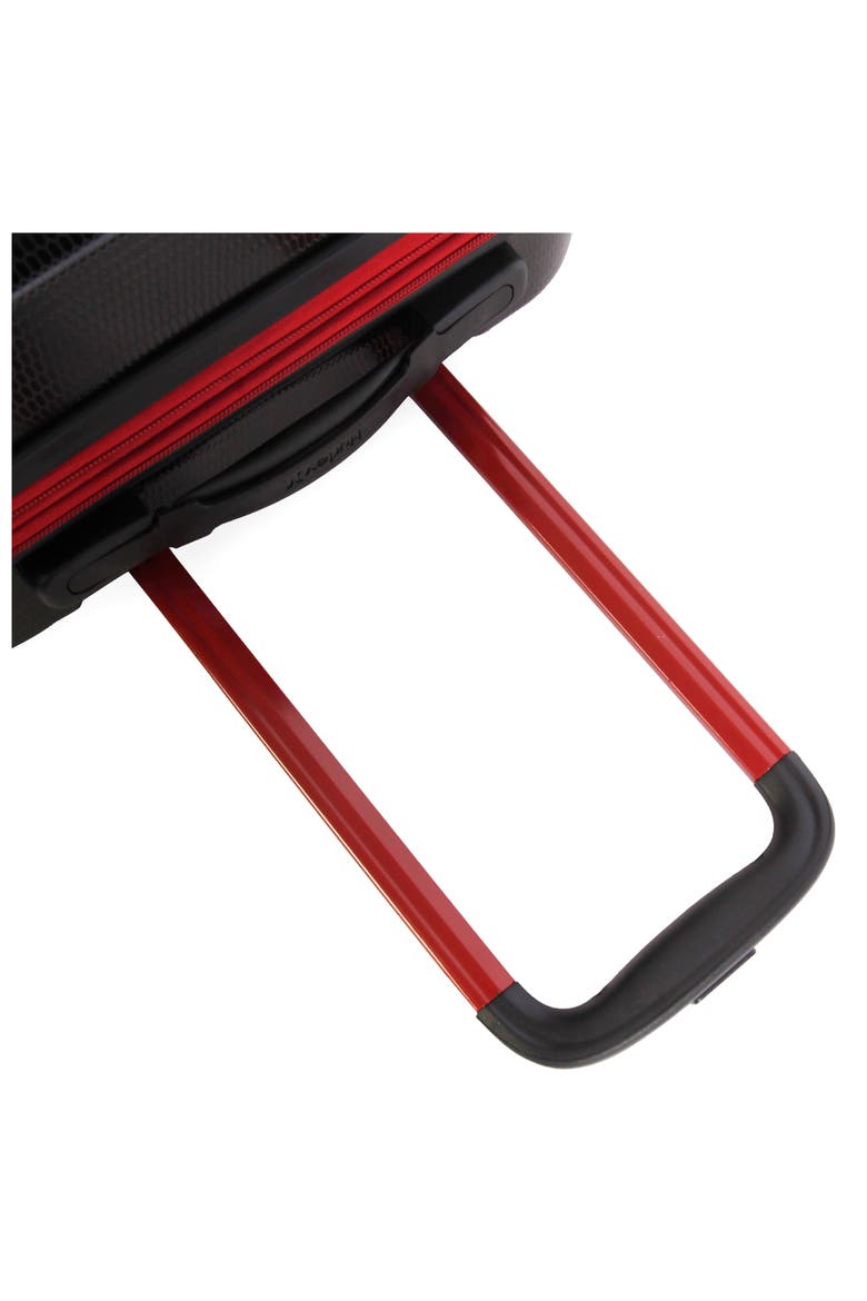 Looper 21" Hardshell Spinner Suitcase, Alternate, color, BLACK/ RED