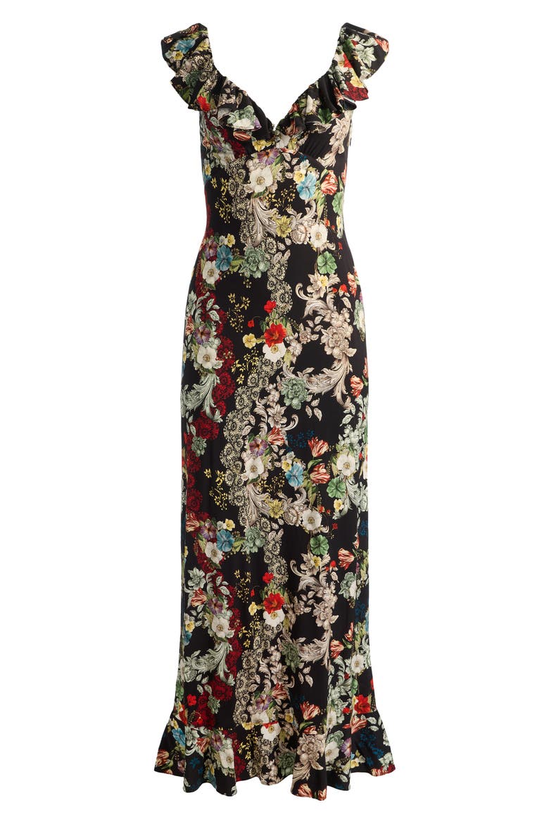 Gemma Ruffle Hem Midi Dress, Alternate, color, FREE SPIRIT