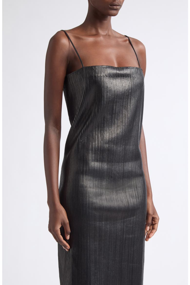 Leather Strip Tube Dress, Alternate, color, BLACK/ BLACK