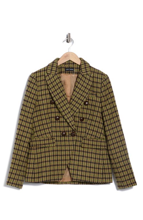 Love Token Charles Double Breasted Blazer In Green