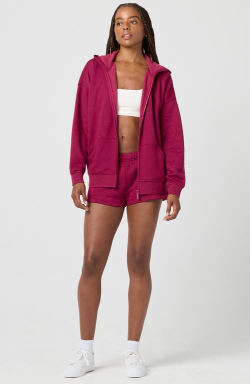 Florence By Mills Cozy Crush Oversize Zip Hoodie In Red