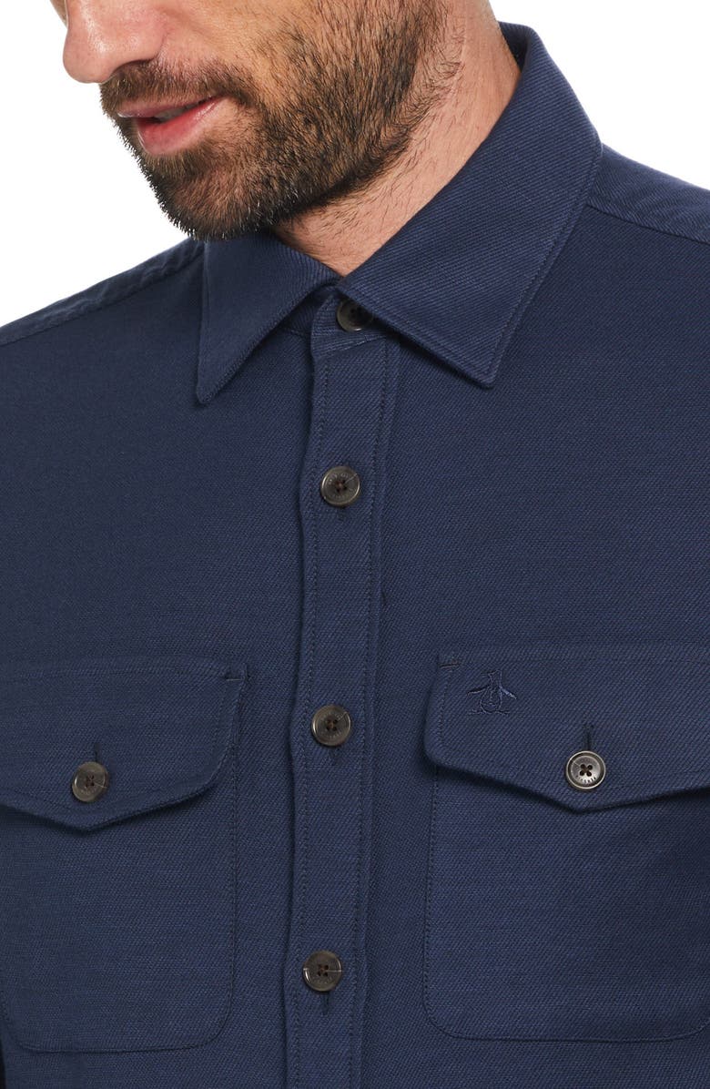 Original Penguin Slim Fit Solid Overshirt, Alternate, color, 