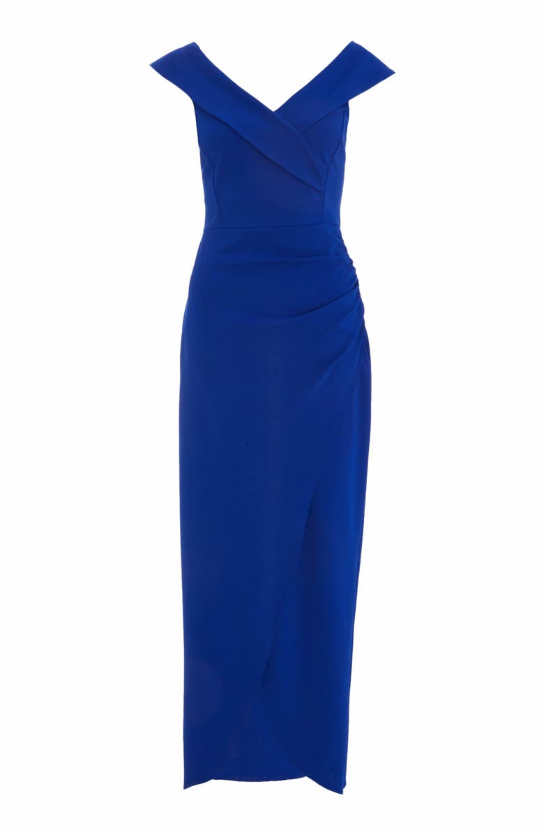 QUIZ Scuba Crepe Bardot Maxi Dress, Alternate, color, 