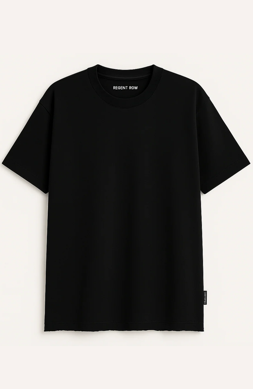 Regent Row Organic Cotton Crew Neck Tee In Black