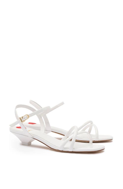 Larroude Charlotte Patent Sandal In White