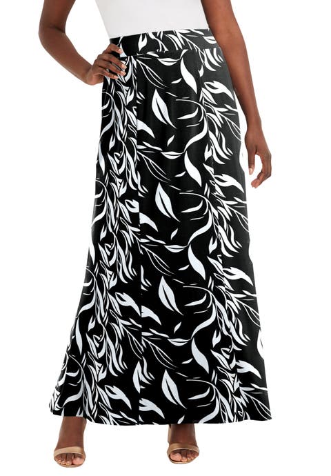 Stretch Knit Maxi Skirt (Plus)