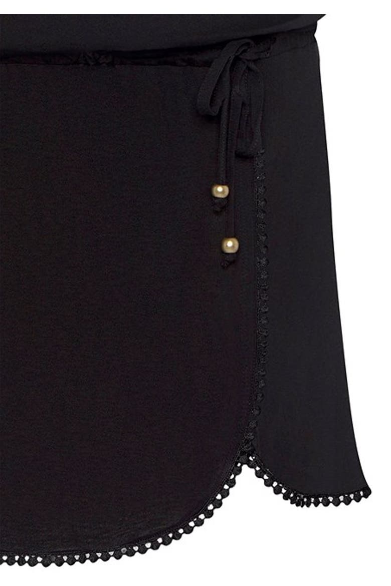 Women's Crochet Hem Dress, Alternate, color, Black