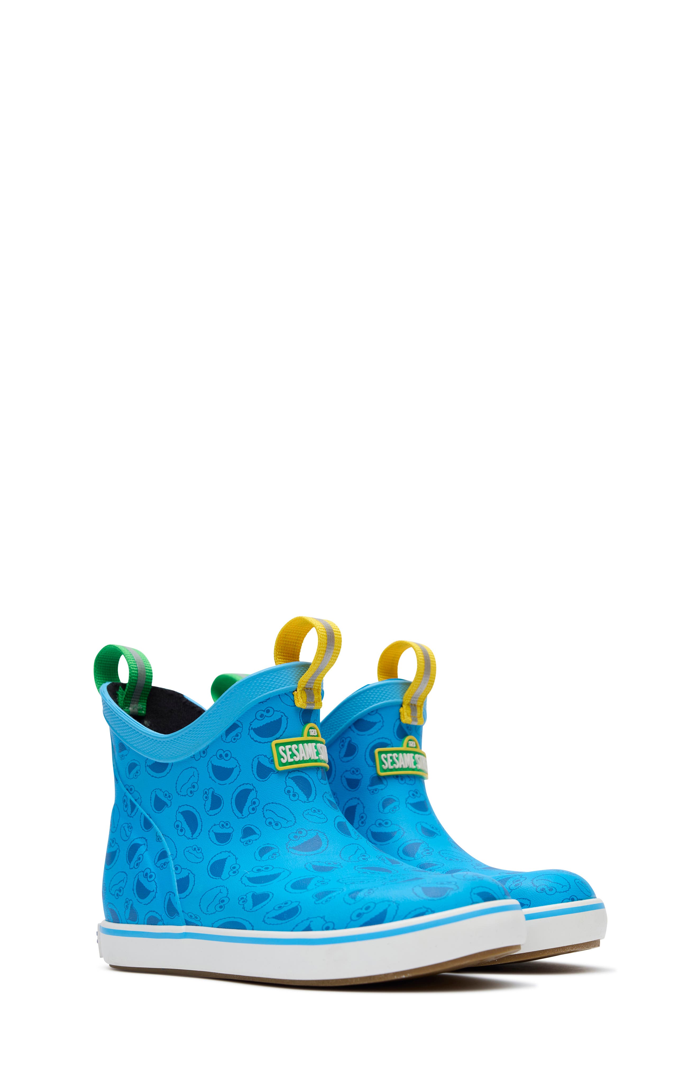 XTRATUF Kids' Sesame Street<sup>®</sup> Ankle Deck Waterproof Boot, Alternate, color, Cookie Monster Blue
