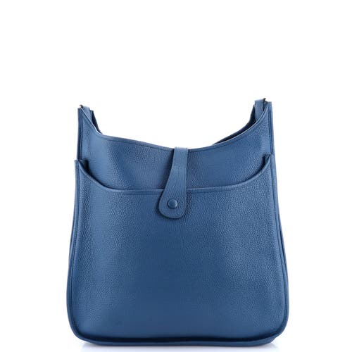 Pre-owned Hermes Hermes Evelyne Bag Gen Iii Clemence Tgm In Blue