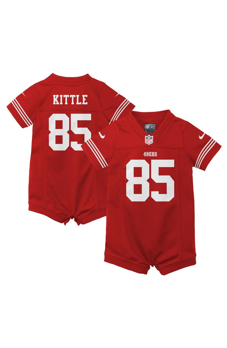 Nike Infant Nike George Kittle Scarlet San Francisco 49ers Romper Game Jersey, Main, color, Scarlet