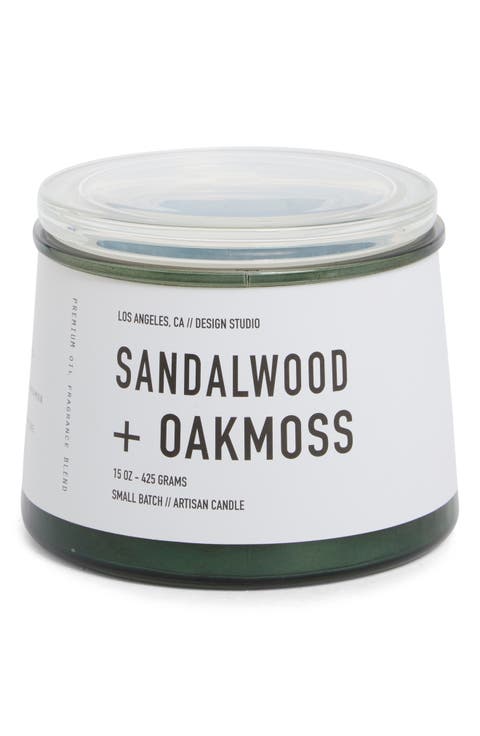 Green Moss & Sandalwood Scented Candle