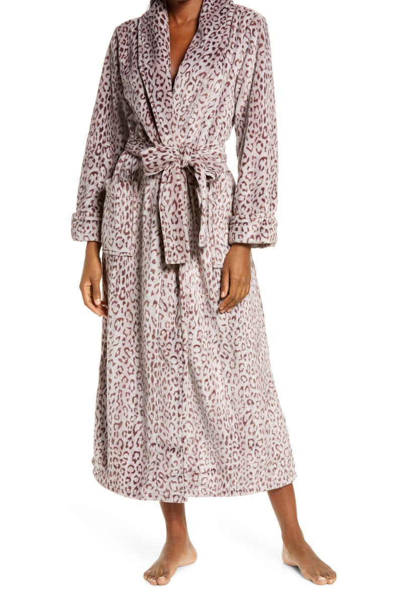 Natori Plush Cheetah Robe, Main, color, 