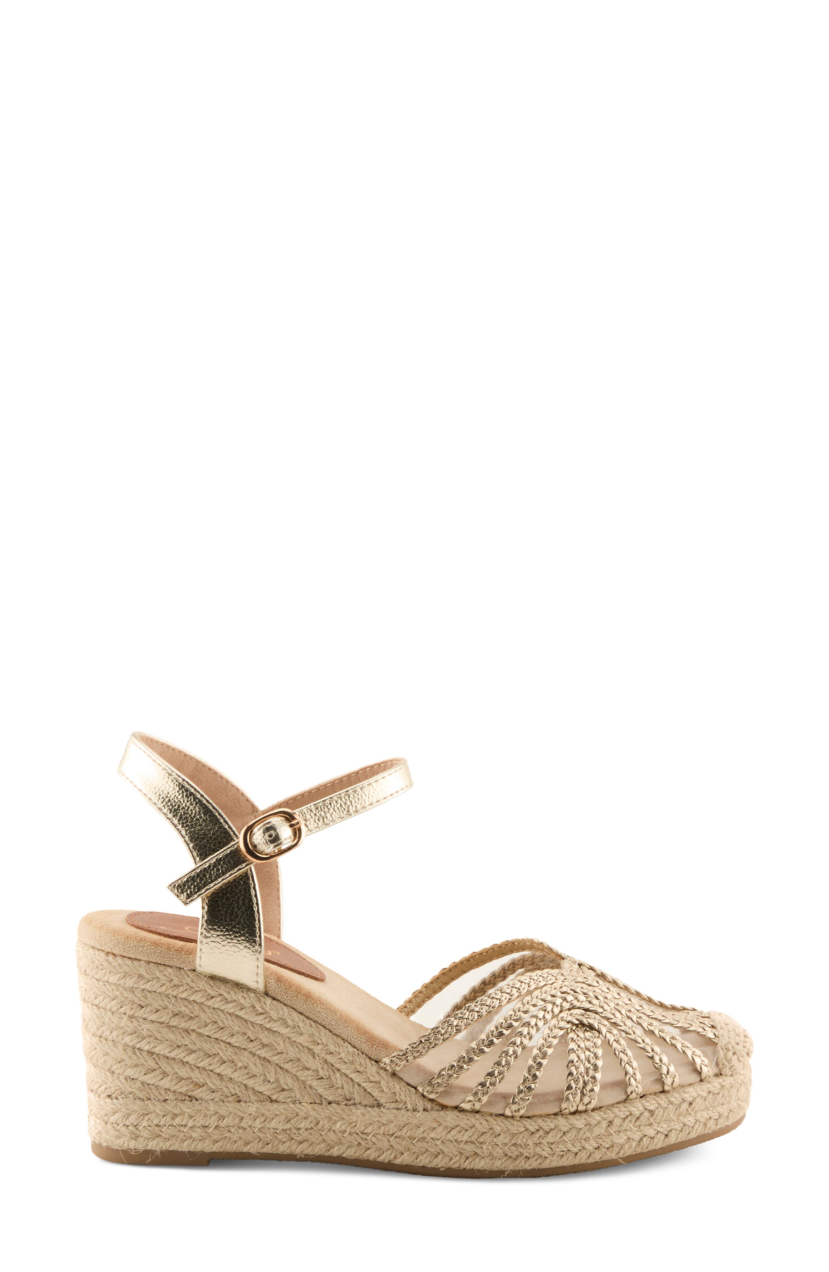 Espalli Espadrille Wedge, Alternate, color, GOLD