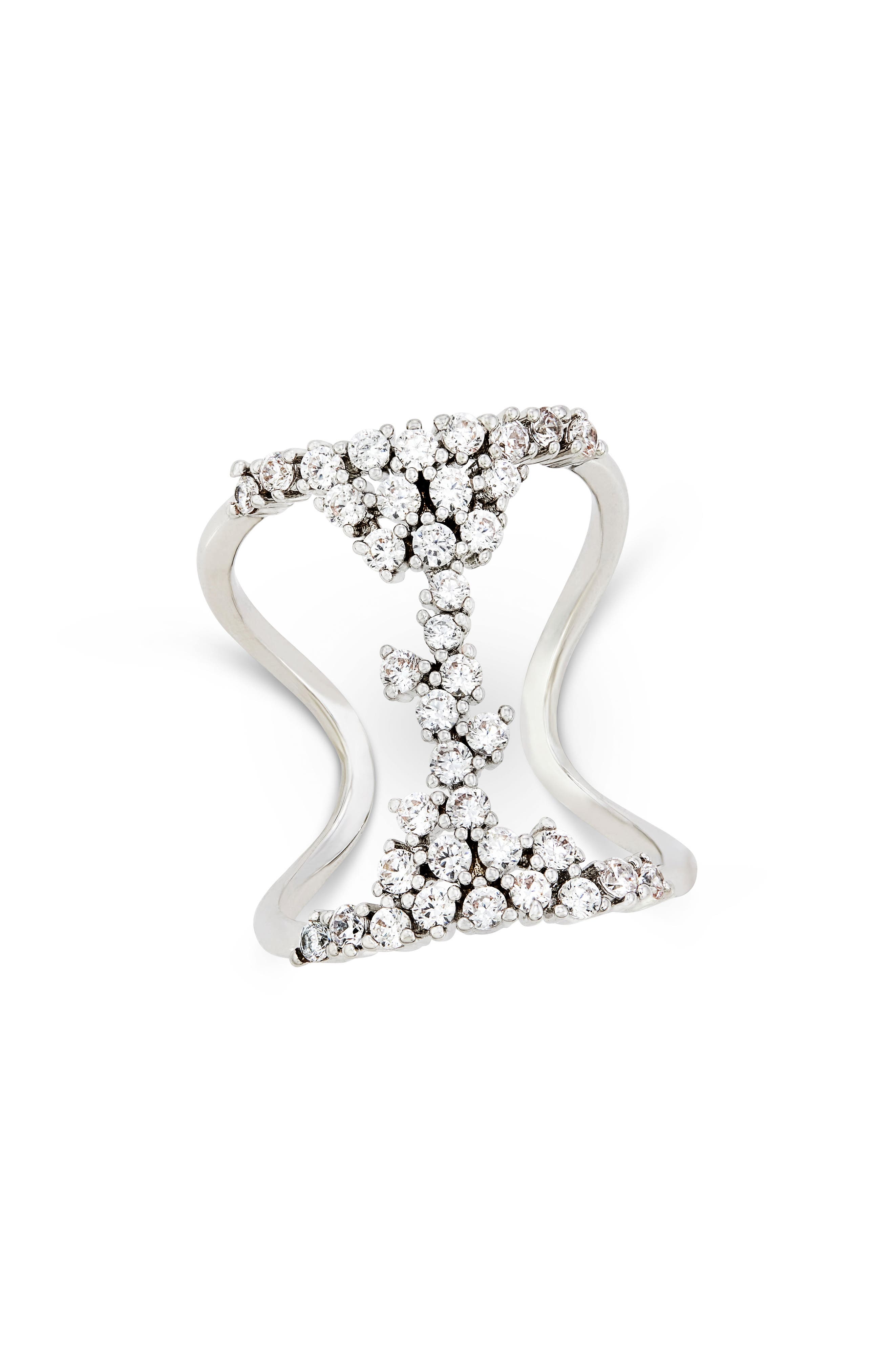 Scattered Cubic Zirconia Statement Ring
