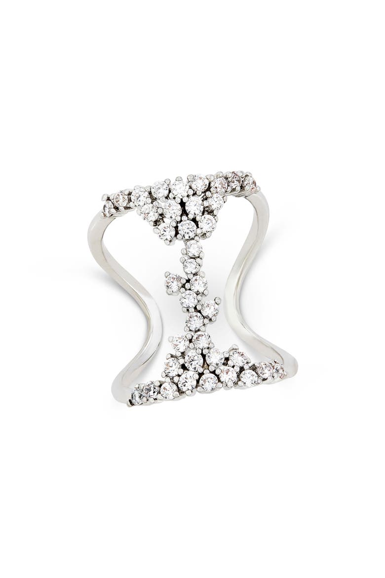 Scattered Cubic Zirconia Statement Ring, Main, color, WHITE