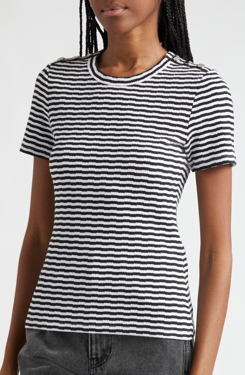 Veronica Beard Draya Stripe Knit T-Shirt, Alternate, color, 