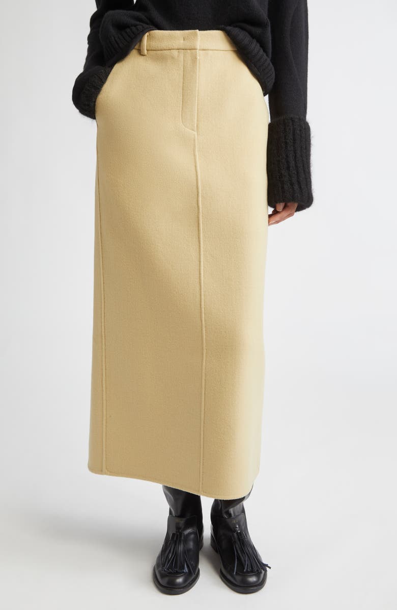 EENK Wool & Cashmere Straight Skirt, Main, color, Mustard Wool Blend
