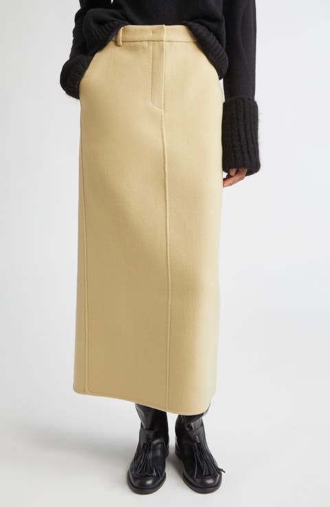 Wool & Cashmere Straight Skirt