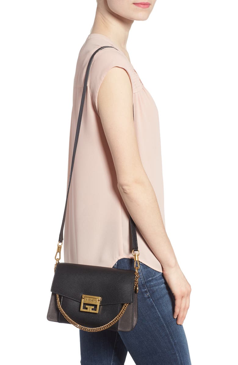 Givenchy Small GV3 Leather & Suede Crossbody Bag, Alternate, color,