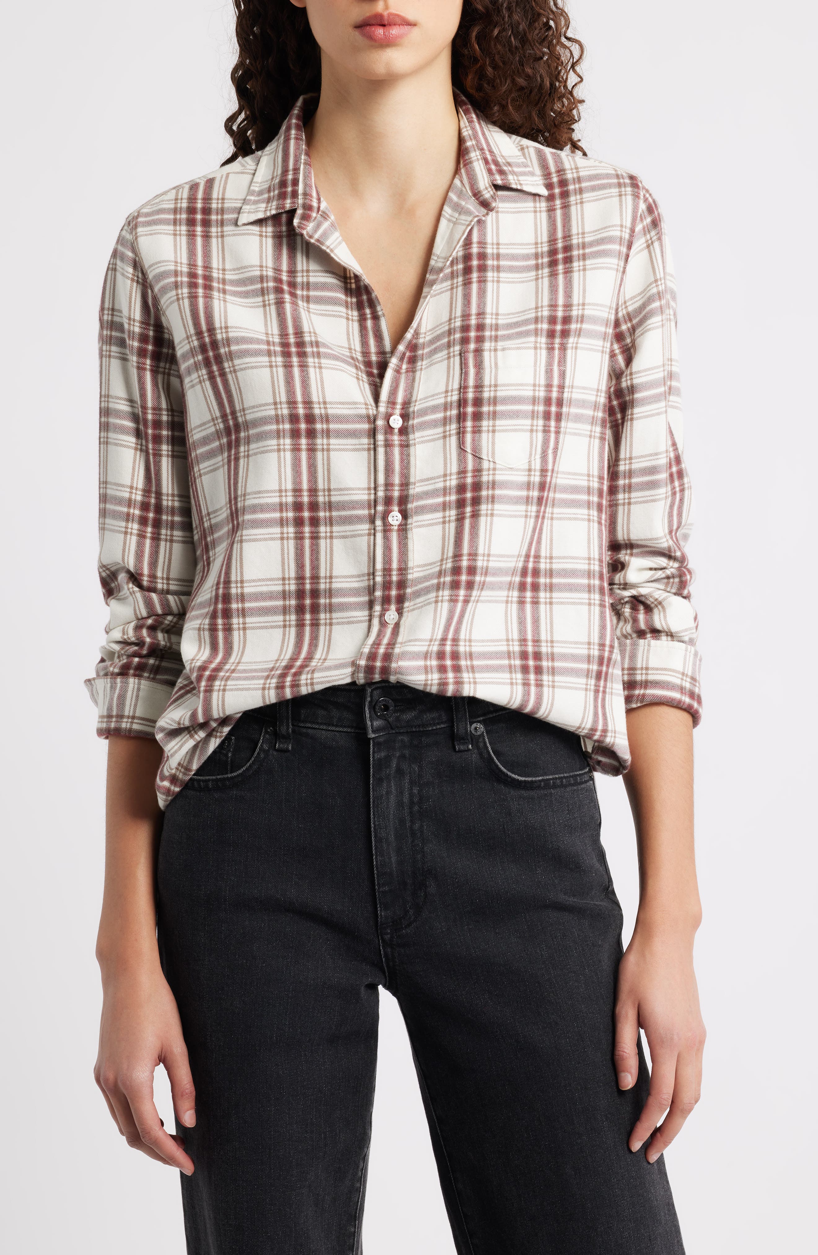 Frank & Eileen Eileen Relaxed Button-up Shirt In Brown