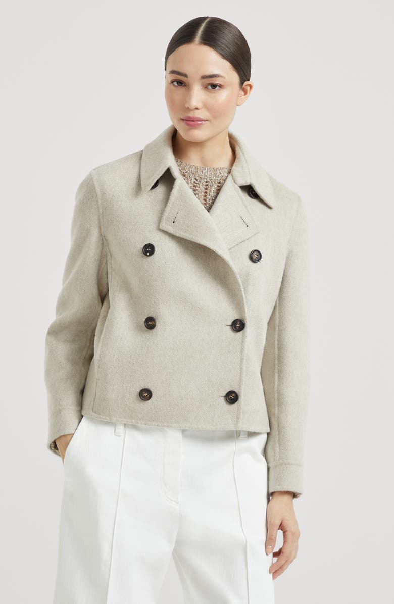 Brunello Cucinelli Hand-finished Caban jacket, Alternate, color, Cool Beige
