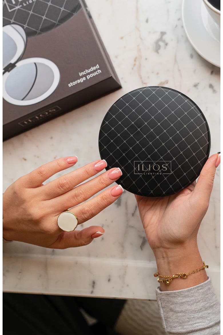 Rechargeable Lightweight 5-Inch LED Compact Mirror, Alternate, color, Black