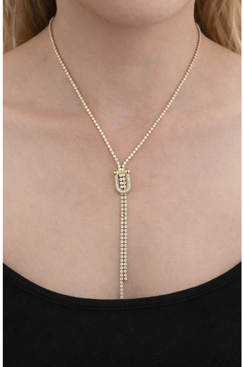 Audre Cubic Zirconia Y-Necklace, Alternate, color, GOLD