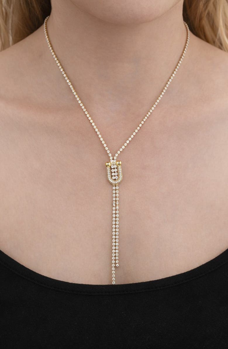 EYE CANDY LOS ANGELES Audre Cubic Zirconia Y-Necklace, Alternate, color, Gold