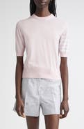 Thom Browne 4-Bar Short Sleeve Wool Blend Sweater