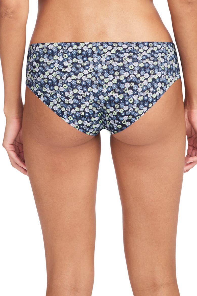 Women's Invisible Edge Cheeky, Alternate, color, Blue Flowers
